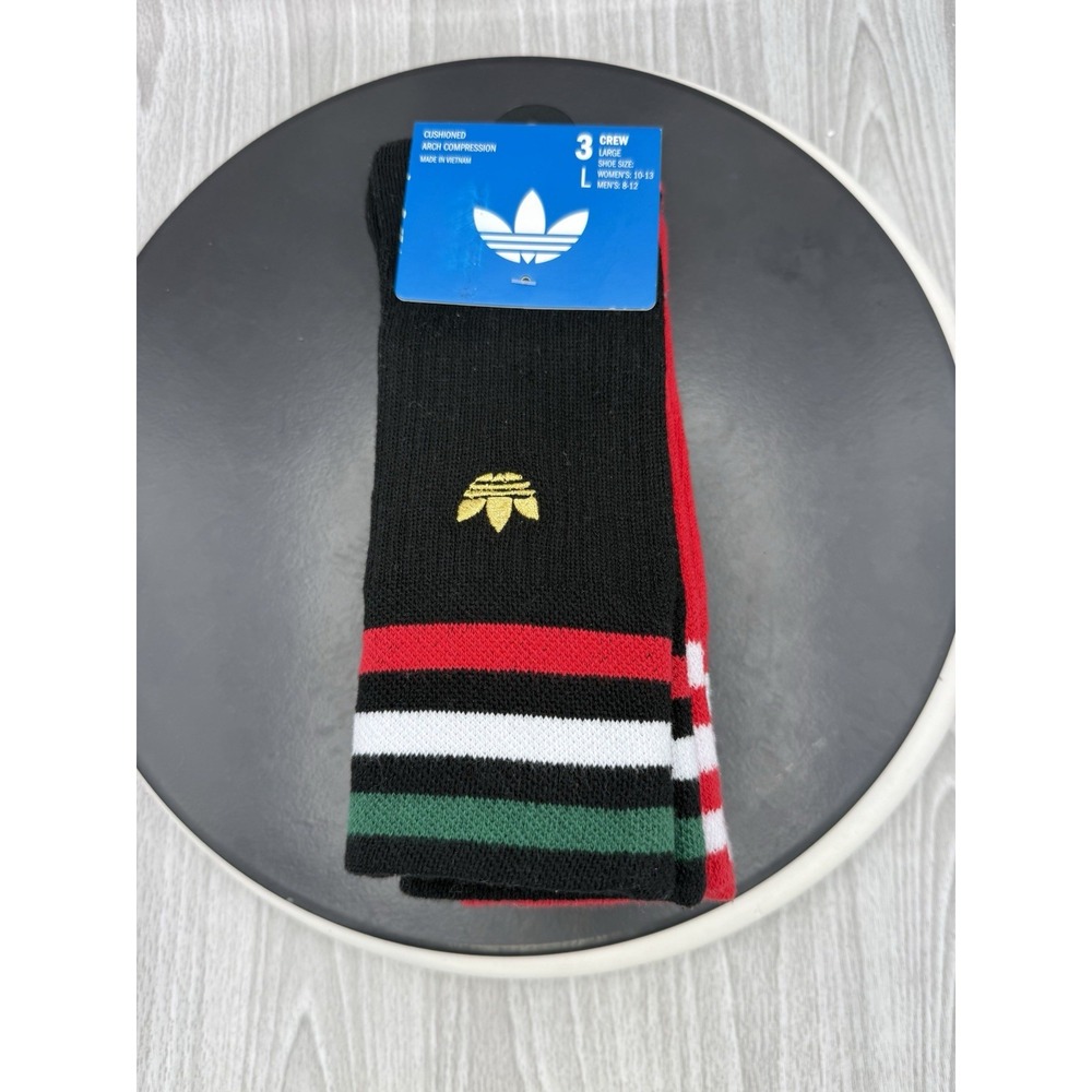 adidas U Mexico Roller 3-Pack Crew Socks Size Large Mens 8-12 Arch Compression